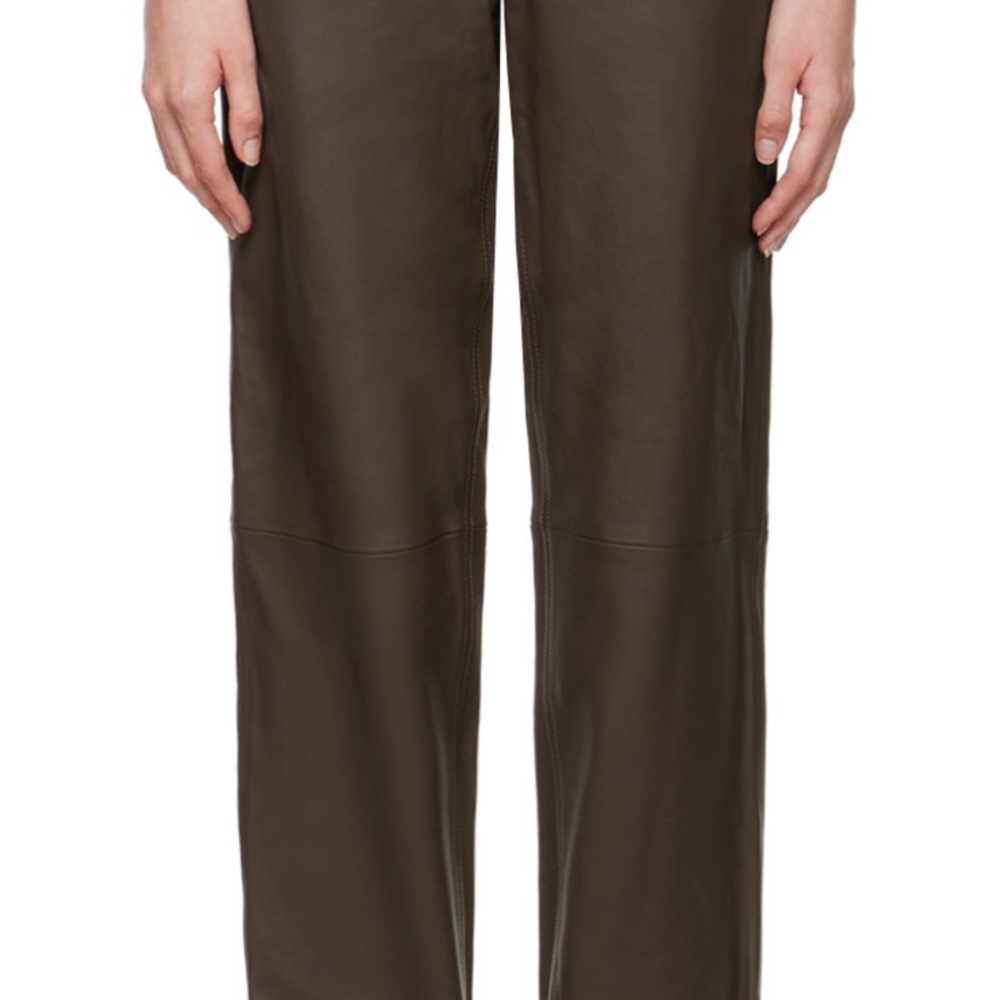 Toteme Dark Brown Straight Leg Pants